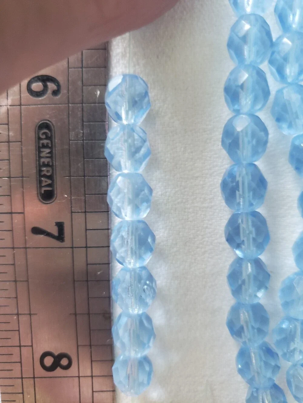 5 Strands 8mm Faceted Sapphire Glass Beads